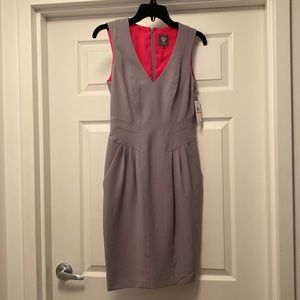 NWT!! Vince Camuto Grey Sleeveless Work Dress - Size 2